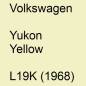 Preview: Volkswagen, Yukon Yellow, L19K (1968).